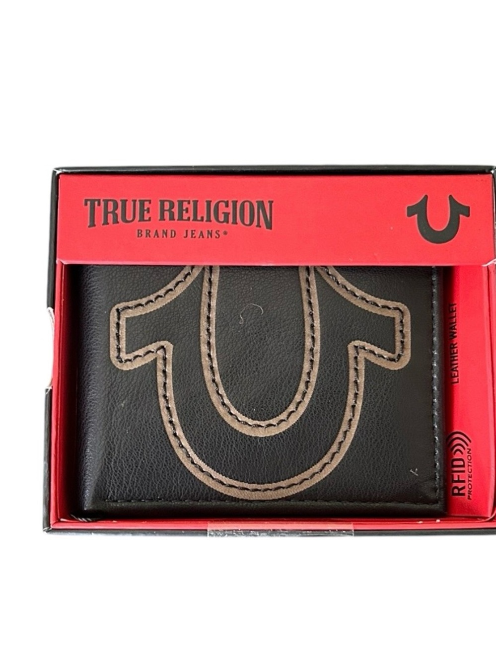 True Religion Men’s Black Leather RFID Wallet